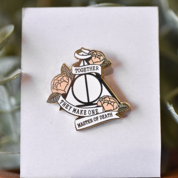 Jewelry - HP Deathly Hallows Floral Enamel Pin